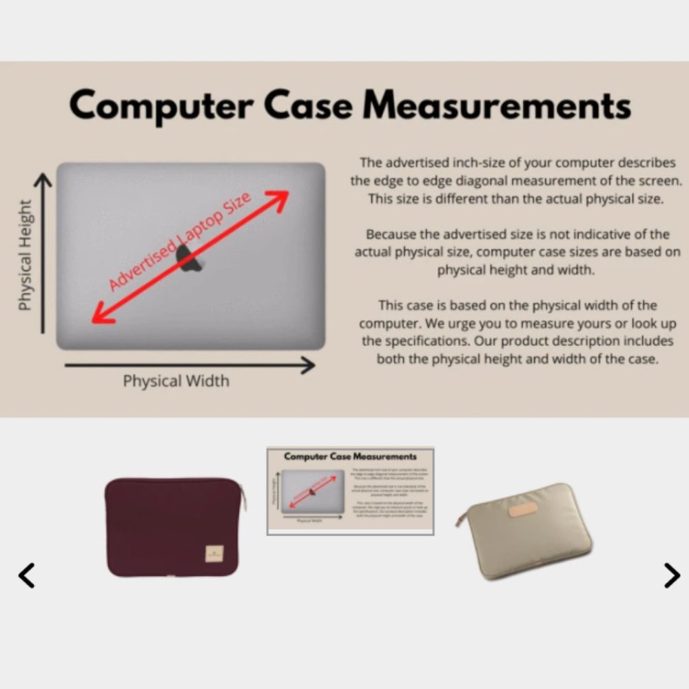 Jon Hart 15" Computer Case Maroon Initials Khs - image 7